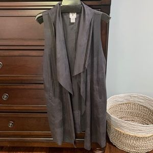 Rain and rose suede cardigan vest lg